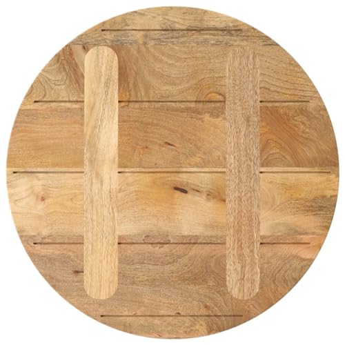 Tableros de mesa circulares en madera maciza de mango de 60x3.8 cm para bricolaje 7