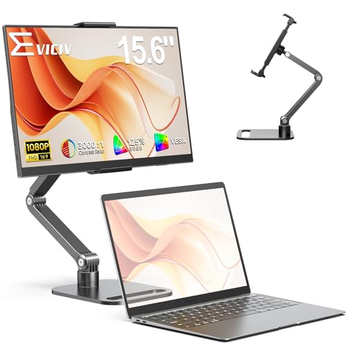 EVICIV Portable Monitor 15.6 1080P 125% sRGB 3000:1 FHD 350Nit 16:9 HDR Travel Laptop Screen USB-C Mini HDMI External Second Display for Laptop/PC/Phone