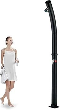 Outdoor Shower kit 7.2 Ft Outdoor Shower Solar Powered, Outside Shower Kit W/Shower Head & Foot Tap Spigot, Portable Garden Shower for Poolside, Pool Area, Beach House