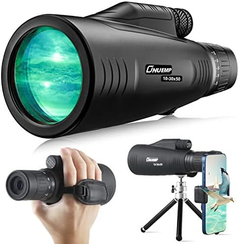 30x50 Zoom Monocular Telescope, Low Night Vision Monoculars For Adults Bird Watching Hiking Traveling Concert Sport Game, Waterproof Compact Monoscope For Mobile Phone With Adapter Tripod