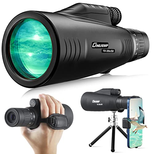 Monoculaire pour Adulte 10-30 x 50 Zoom Télescope HD - avec Support pour Smartphone et trépied - Monocular pour l'observation des Oiseaux, la randonnée, Les Concerts, Sport Cover