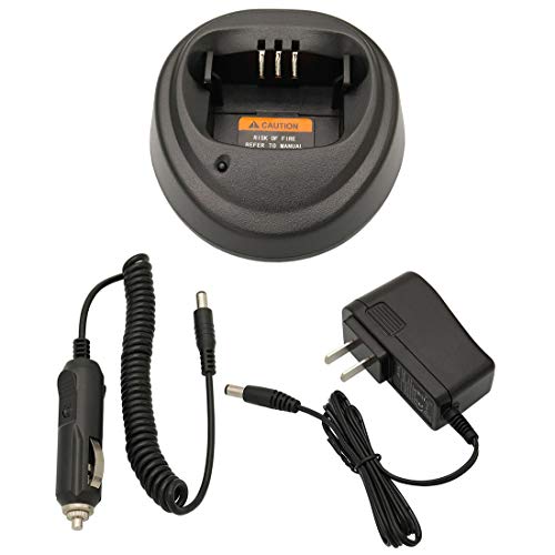 Desktop Charger DC 12V 24V Car Charger Compatible with Motorola CP200 CP340 CP360 CP380 CP040 CP140 PM400 PR400 NNTN4496 NNTN4497 NNTN4970 WPLN4137 WPLN4138