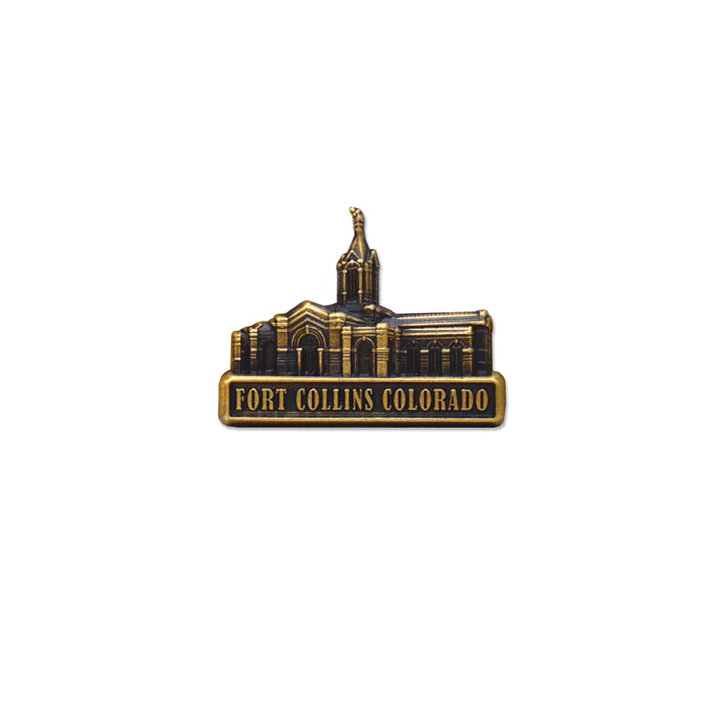 gold temple pin by ringmasters | lds temple pin for bags, jackets, ties, or hats | metal pin with a butterfly pin attachment