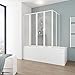 Produktbild Ihr Wunschmaß, Schulte Duschabtrennung faltbar für Badewanne, einfacher Aufbau, 3 mm Sicherheitsglas Klar hell, alpinweiß, langlebig, D170099 04 50