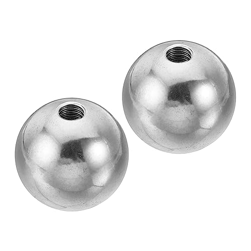 PATIKIL M6x25mm Ball Nuts Knob, 2 Pack Female Thread 304 Stainless Steel Round Blind Hole Screw Cap Cover for Lighting Machinery DIY Decoration, Silver