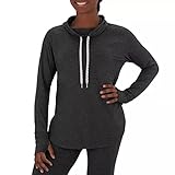 Member's Mark Women's Favorite Soft Funnel Neck Pullover, Black Soot Heather (X-Large)