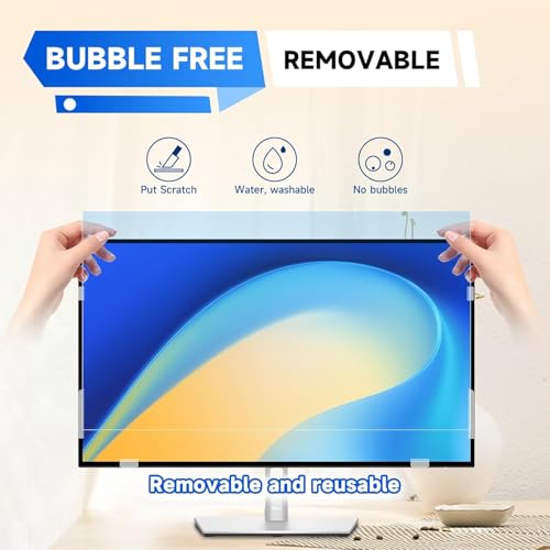 Image of IPROKKO 2 Pack 34 inch Anti-Blue Light Monitor Screen Protector for 21:9 Widescreen, Removable Anti Glare Blue Light Blocking Screen Filter, Anti-UV Eye Protection PC Computer Film [Washable Wipes Clean]