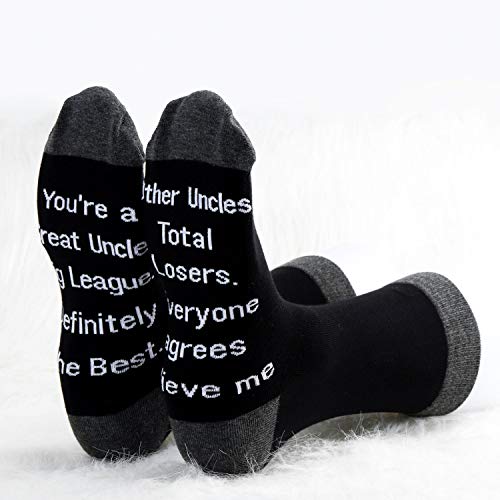 MBMSO 2 Pairs Uncle Socks Funny Uncle Gifts from Niece Nephew Uncle Birthday Gifts You are a Great Uncle Definitely the Best3