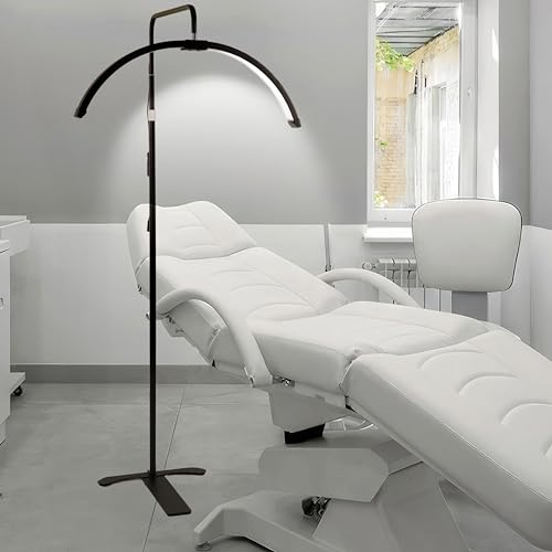Hi_friend 26 inch Eyelash LED Floor Light, Half Moon Lamp for Eyelash Extension, Arched Lash Light, Esthetician Lighting for Beauty, Skincare, Lashes, Eyebrows, Filming Content Creation (Black)