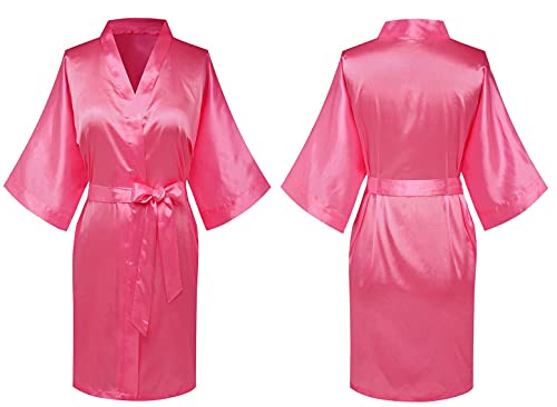 Image of Women's Pure Short Silky Robes Bridesmaid Bride Party Satin Robes Sleepwear