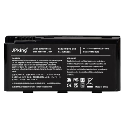 JPking BTY-M6D Laptop Akku für MSI GT60 GT70 GT660 GT680 GT680R GT683 GT683DX GT683DXR GT683R GT780 GT780D GT780DX GT780DXR GX780 GX60 GX70, Medion Erazer X6812 X6813 X6817 X6819 X7817