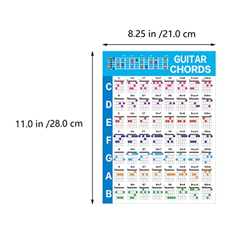 EXCEART Acordes de Guitarra Fretboard Nota Gráfico Instrucional Cartaz de Referência para Iniciantes