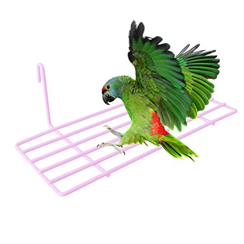 Image of TEHAUX 1pc Iron Frame Shelf for Pet Parrots Sturdy Wall Decoration Hanging Hooks Easy to Install Iron Wall Shelf for Animal Perching and Display