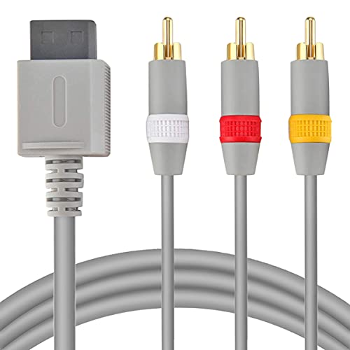 URWOOW Audio Cable Audio AV Cable Composite Retro 3 RCA Game Console Cable Cord for Nintendo Wii Console 6 Feet
