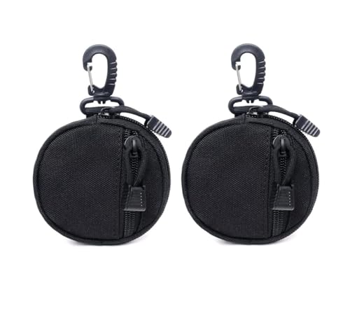 Image of GadgetBite Army Coin Pouch with Zipper for Multipurpose Use - Compact, Durable, Secure Storage for Coins, Keys, Cards, and Small Essentials - Ideal for Travel, Everyday Carry - Black (Pack of 2)