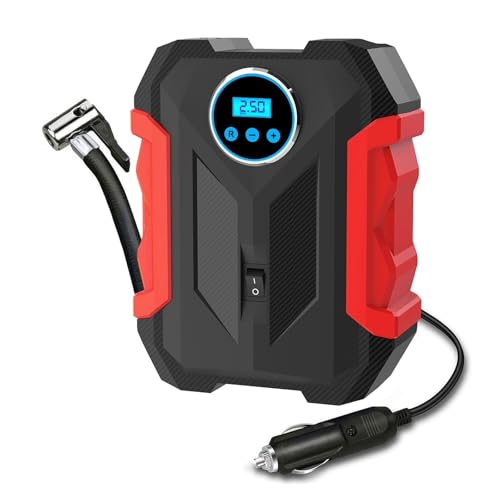 Compresseur 12V 150 PSI rouge pour gonfler rapidement vos pneus de vélo