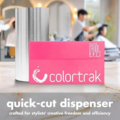 Colortrak Professional Highlighting Foil Roll, Integrated Blade on Box For Precision Length Cuts, Economical & Eliminates Waste, Silver, Roll Measures 5 inches x 1350 feet