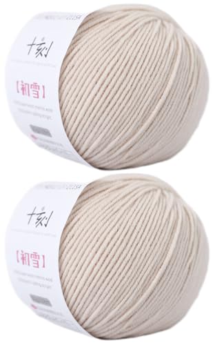 Merino Wool Yarn, Superwash Anti-Pilling, Sport Weight, for Knitting and Crocheting DIY Scarf Sweaters, 3.52 oz/100 g, (Per Skein 1.76 oz 150 Yards)-Khaki