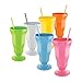 KOVOT 12-Ounce Old Fashioned Plastic Soda Glasses And Straws Set of 6