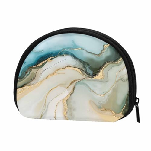 IBILIU Small Coin Purse Liquid Marble Abstract Fluid Art Gold Snaking Metallic Mini Wallet Coin Pouch Change Purse For Women Men