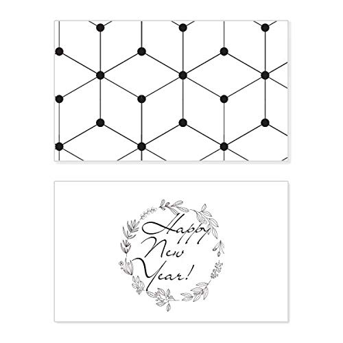 Tarjeta de felicitación de año nuevo elegante Hexagon Line y exclusivo diseño de granos