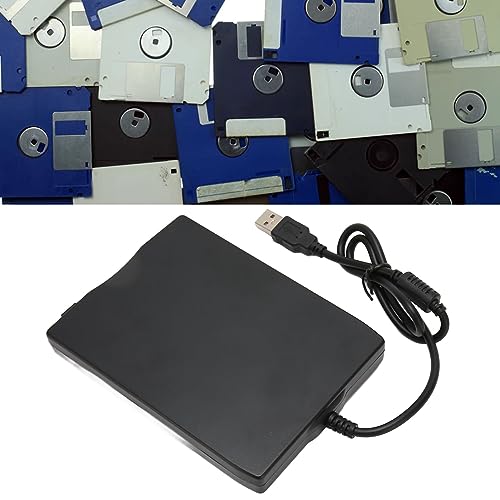 Bewinner Diskettenleser, 3,5 Zoll Externes USB-Diskettenlaufwerk für PC, 1,44 MB FDD Tragbare Diskette für PC Windows XP 7 8 10 11, Plug and Play