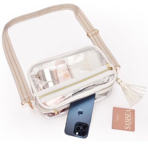 Image of Clear Crossbody Bag Stadium Approved Clear Purse - Transparent Messenger Bag with Front Pocket