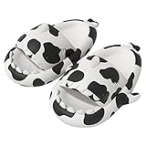 Picture of Zureto Shark Slides Unisex, Cute Rainbow Shark Slides Adult, Cloudy Sharks Slides for Women Mens, Cow Shark, 7-7.5