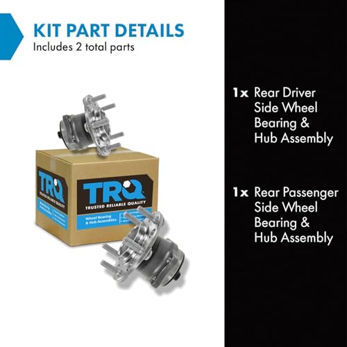 Image of TRQ Rear Left and Right Wheel Bearing and Hub Assembly Set 2 Piece Compatible with 2007-2017 Jeep Patriot FWD 2007-2016 Jeep Compass FWD 2017 Compass MK 2011-2014 Chrysler 200