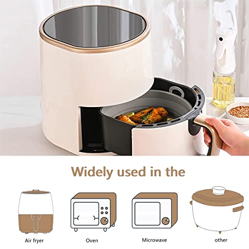 Eggsoro Silicone Air Fryer Liners, Reusable & Foldable Non-Stick Air Fryer Round Basket Oven Accessories Easy Clean And Save Space #TOP1