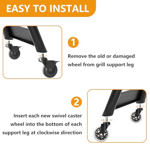 Image of HDW302 3 inch Swivel Caster Wheel with Brake for Traeger Pellet Grills