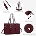 LOVEVOOK Laptop Tote for Women - 15.6 inch Lightweight PU Laptop Bag, Large Capacity Computer Bag with Clutch Purse for Business, Work, Office, Travel, Claret
