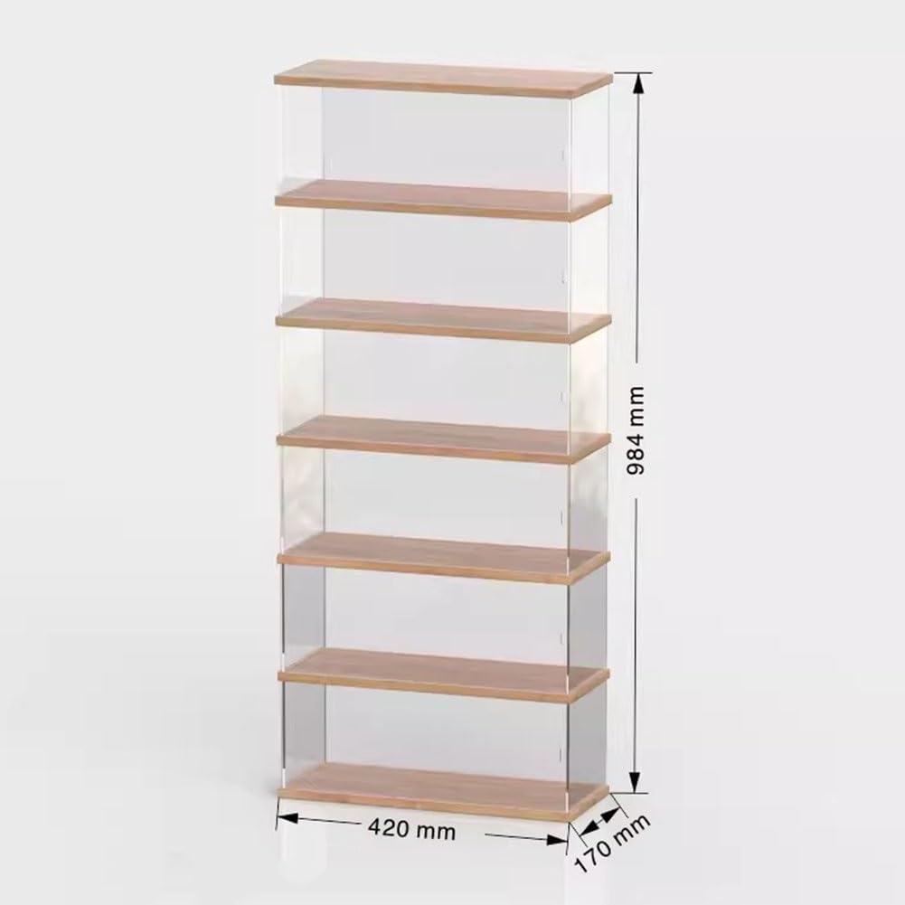 Cup Storage Holder,Clear Acrylic Coffee Cup Holder - Dust-Proof Organizer for 1-6 Coffee Pods, Space-Saving Storage Solution for Coffee Bar Accessories，Clear 420x170x984mm