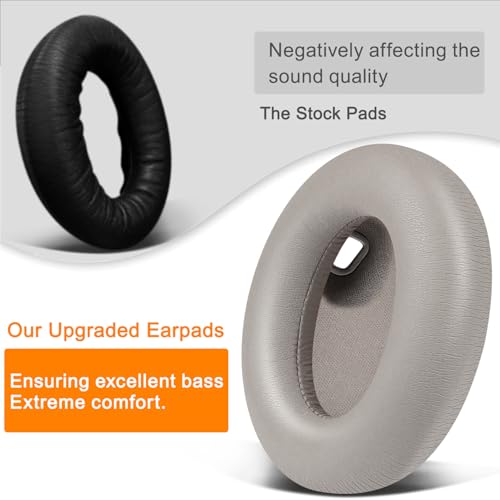 Image of SOULWIT Replacement Earpads for Sony WH-1000XM4 (WH1000XM4) Headphones, Ear Pads Cushions with Noise Isolation Foam, Added Thickness, Without Affecting Sensor - Grey