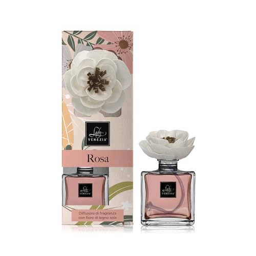 Lady Venezia - Ambientador con flor - Difusor de perfume de ambiente - Ambientador con varillas - Perfume de ambiente - Colección Dream - Formato 100 ml (rosa)