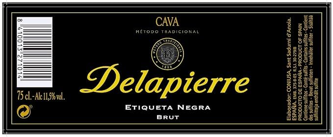 Delapierre Etiqueta Negra Brut Cava, 6 Flaschen, 0,75 l, Método Tradicional