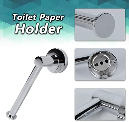 SPDYCESS Wall Mounted Toilet Roll Holder and Towel Holder Toilet Paper Holder and Towel Ring Set - 2 Pcs Stainless Steel Bath Hardware Accessory for Bathroom Kitchen - Silver