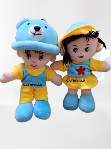 Pearl World Present's Combo Offer for Super Soft Cute Looking Smiling Washable Girl/Boy Doll Soft Toy / Stuffed Soft Plush Toy 35 cm 100% Safe for Kids (Sky Blue)
