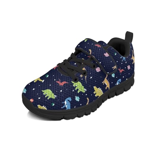 Unisex-Child Boys Girls Shoes Anti-Skid Tennis Sneakers Outdoor Casual Kids Shoes Running Shoes(Little Kid/Big Kid) Cartoon Dinosaur Planet Pattern