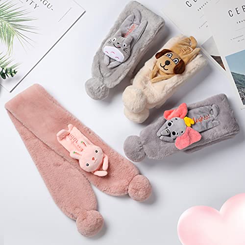 2 Pieces Kids Plush Wrap Neck Warmer Winter Scarf Kids Collar Scarf Neck Warmer Winter Rainbow Ski Scarf for Kids Girls Boys (Classic Style) 7