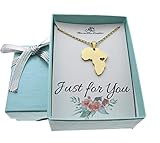 Africa Necklace for Women Gold. Africa Necklace Charm Pendant. African American Jewelry. African...