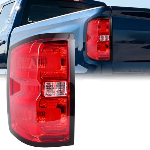 BeamTrack Tail Light Assembly Compatible with 2014-2019 Chevy Silverado 1500 2500HD 3500HD, Rear Taillight Brake Turn Signal with Bulbs, Replaces GM2800261 23431875 (Left Driver Side)