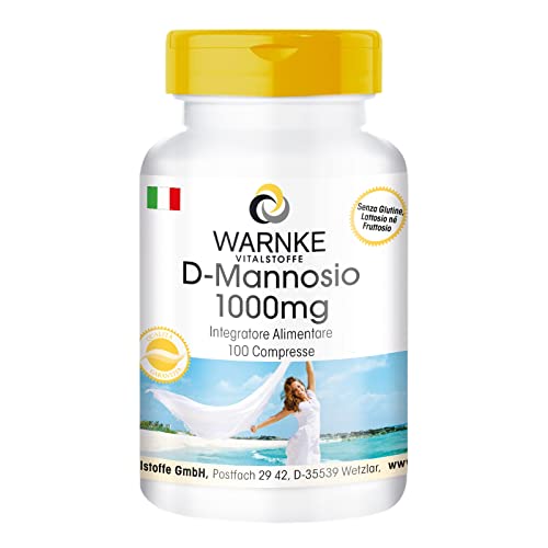 D-Mannosio 1000mg - Altamente dosato - Vegan - 100 compresse | Warnke Vitalstoffe - Qualità da farmacia tedesca