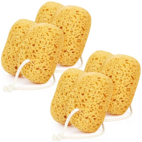 Flintronic 4PCS Éponge de bain, éponges de Bain en Nid d'abeille, éponges Douce Exfoliante, Mousse Dense, Grande Taille, pour Exfolier, Peau Nettoyer, Peau Apaisante