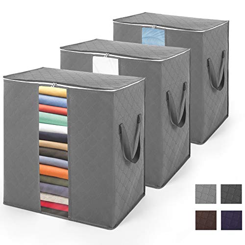 SOLEDI Cajas Almacenaje para Colocar Debajo de la Cama, Bolsa de Almacenamiento Hecho de Tela Oxford Gruesa Plegable con Cremallera Útil como Puede Almacenar Ropa, Colchas, Juguetes y Edredón ETC