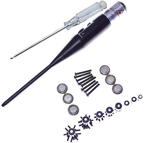 Honscreat Red Laser Boresighter Bore Sight Kit For .177 To .50 Caliber Rifle Scope Handgun Red Dot Boresight Kit Set Tools Accessory With Rotary Switch -0.177 0.22 To 0.50 Bore Sight Set #TOP4