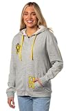 Bioworld Harry Potter Womens Hufflepuff House Crest Lightweight Zip-Up Hoodie (Large)
