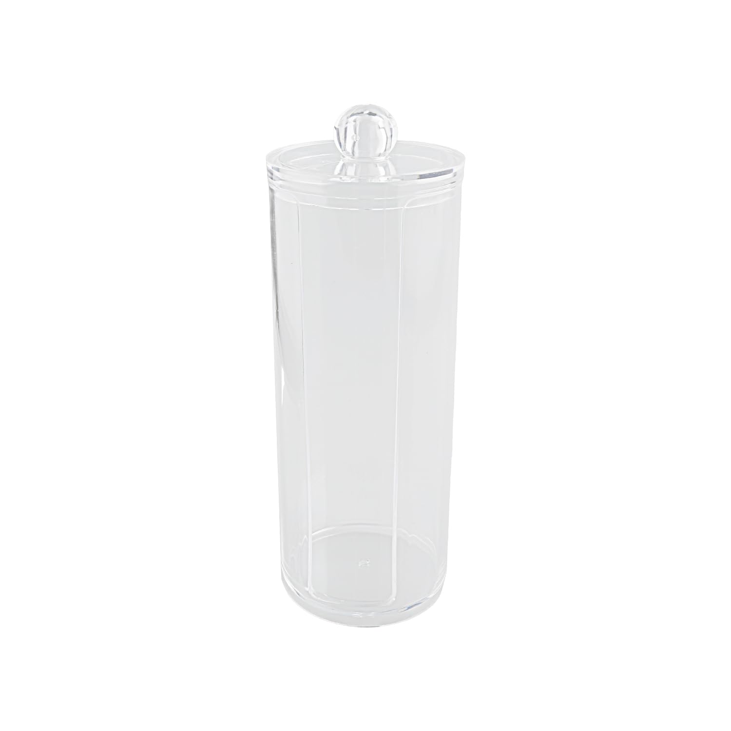 Hopzab Clear Cotton Pad Swab Holder, Transparent Acrylic Cosmetic Organizer with Lid, Bathroom Dresser Makeup Storage Container, Waterproof, Break-Resistant