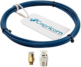 Original Creality Capricorn Bowden Tube[1.2m] with 1*PC4-M6 Quick Fitting and 1*PC4-M10 Straight Pneumatic Fitting Push for 3D Printer Ender 3 Pro, CR-10 V2