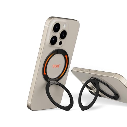 COOLQO 1Pc 360 Spin Cell Grip Ring Phone Stand [Upgrade Gear Hinge Stress Anxiety Relief] Magnetic...